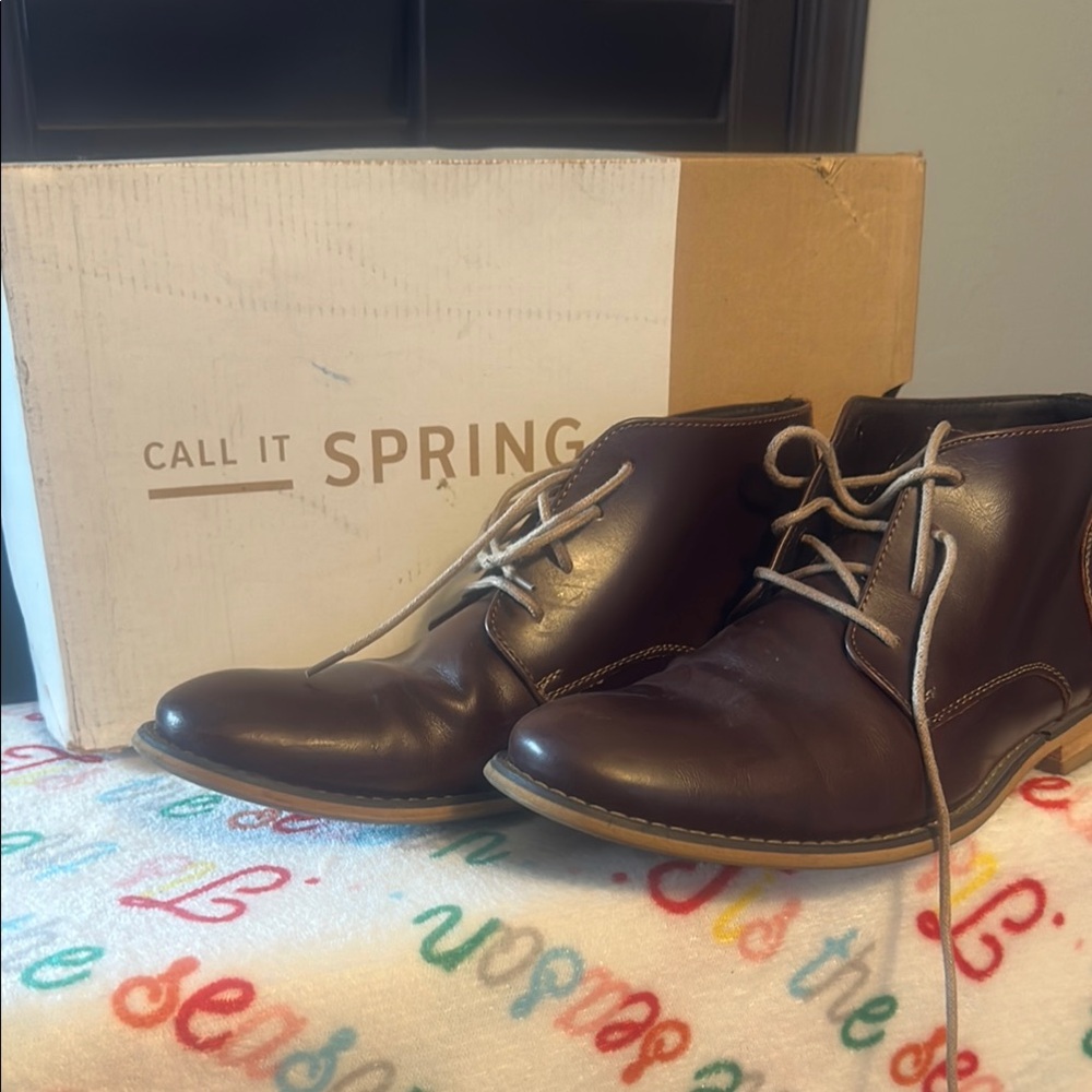 Call It Spring Dark Brown Chukka Boots